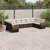 vidaXL 10 Piece Garden Sofa Set with Cushions Brown Poly Rattan