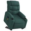 vidaXL Stand up Massage Recliner Chair Dark Green Fabric