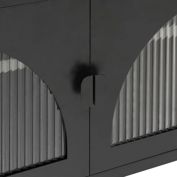 vidaXL TV Cabinet Black 105x35x50 cm Glass and Steel