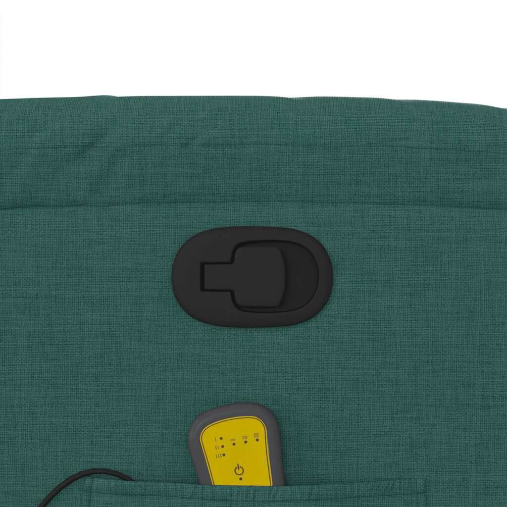 vidaXL Stand up Massage Recliner Chair Dark Green Fabric