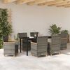 vidaXL Garden Dining Set 7 pcs Grey Poly Rattan