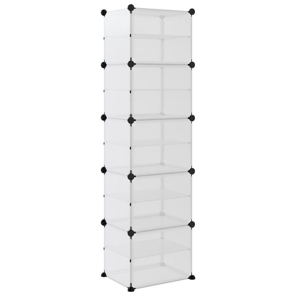 vidaXL Shoe Rack Transparent 44x31.5x153.5 cm PP