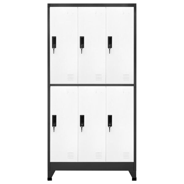 vidaXL Locker Cabinet Anthracite and White 90x45x180 cm Steel