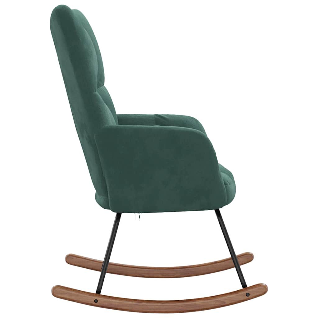vidaXL Rocking Chair Dark Green Velvet