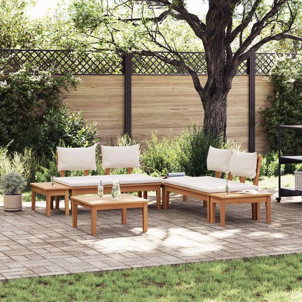 vidaXL Garden Sofa Set 3 pcs Brown and Cream