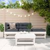 vidaXL 4 Piece Garden Lounge Set with Cushions White Solid Wood