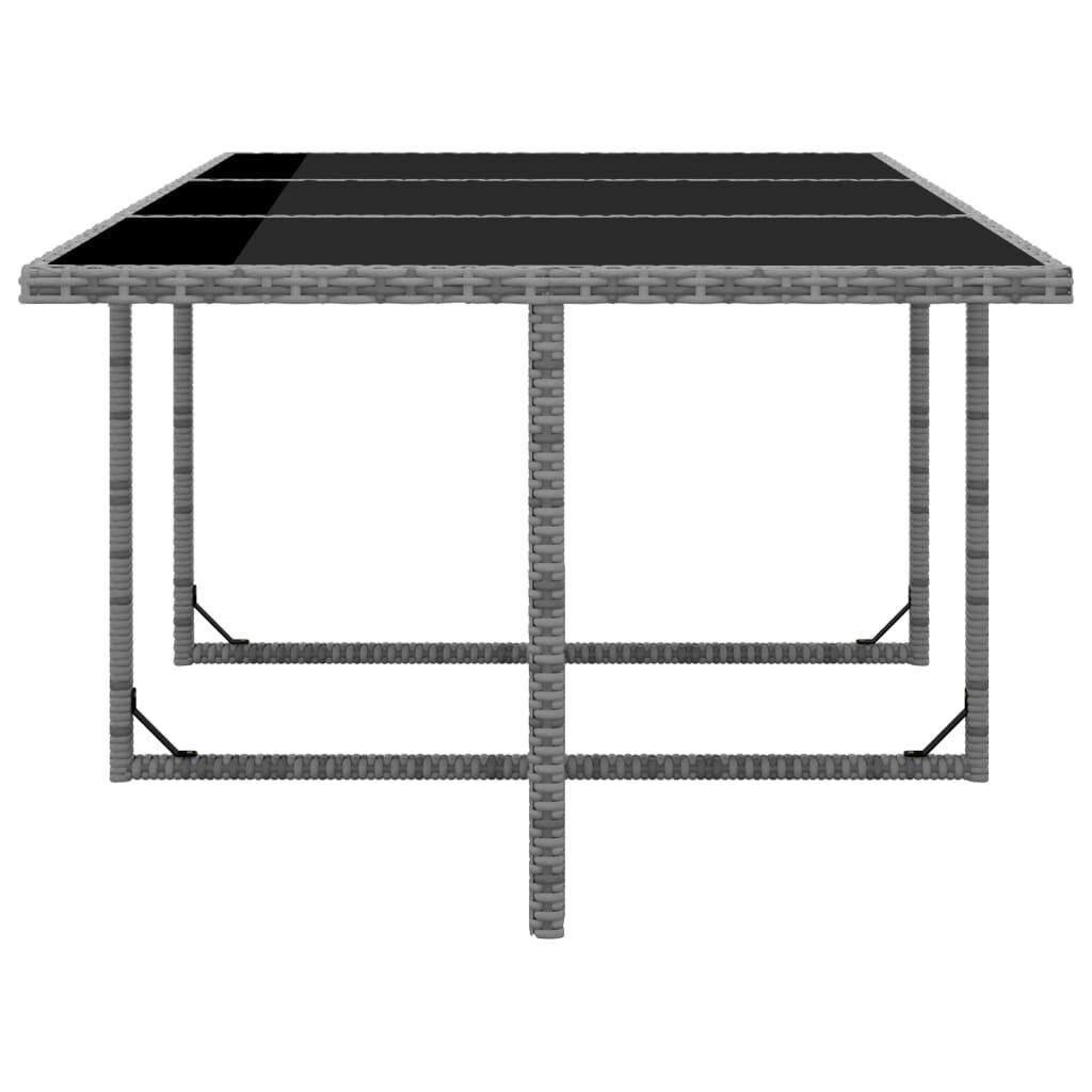 vidaXL 11 Piece Outdoor Dining Set with Cushions Poly Rattan Grey