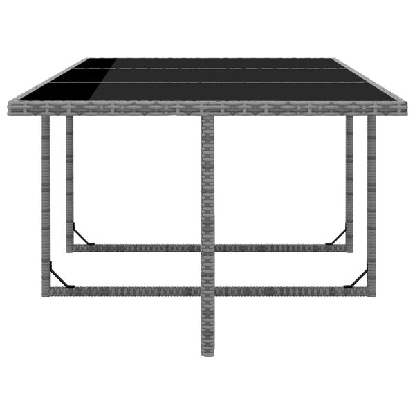 vidaXL 11 Piece Outdoor Dining Set with Cushions Poly Rattan Grey