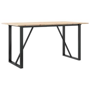vidaXL Dining Table O-Frame 140x80x75 cm Solid Wood Pine and Steel