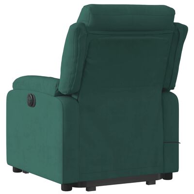 vidaXL Electric Stand up Massage Recliner Chair Dark Green Velvet