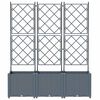 vidaXL Garden Planter 3 pcs LiGht Grey 120 x 40 x 143 cm Steel