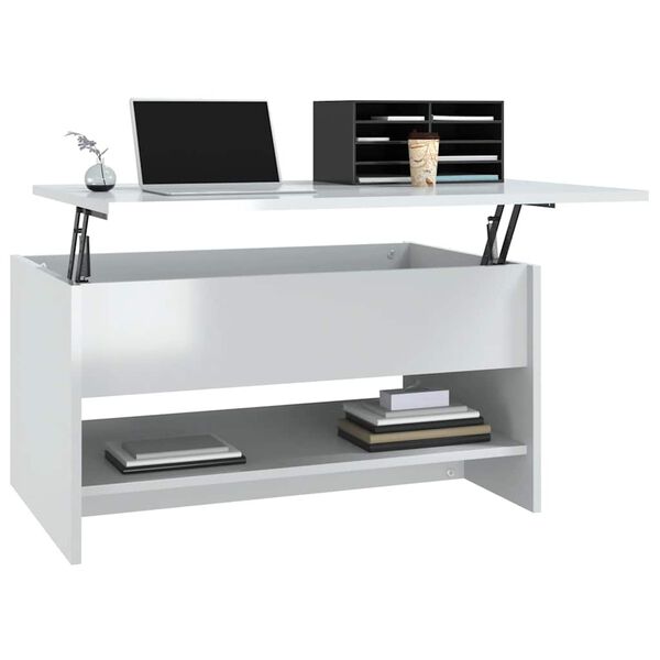 vidaXL Coffee Table High Gloss White 80x50x40 cm Engineered Wood