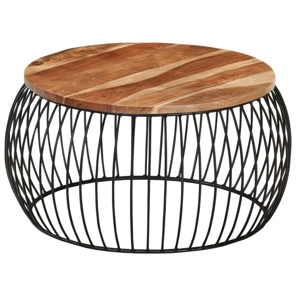 vidaXL Coffee Table Ø68 cm Solid Acacia Wood