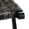 vidaXL Relaxing Chair Black Natural Kubu Rattan and Solid Mahogany Wood