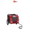 vidaXL Pet Bike Trailer Red and Grey Oxford Fabric and Iron