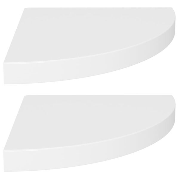 vidaXL Floating Corner Shelves 2 pcs White 35x35x3.8 cm MDF