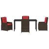 vidaXL Garden Dining Set 5 pcs Brown Poly rattan