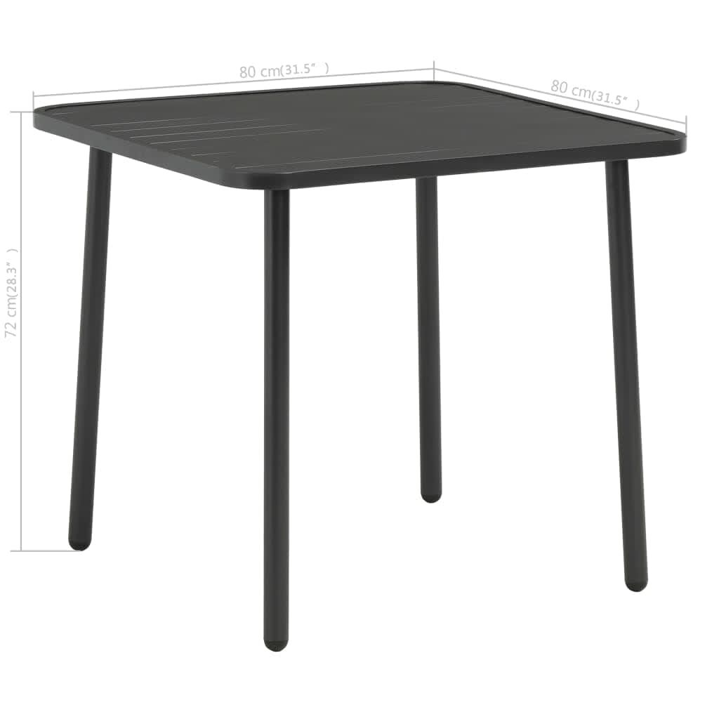 vidaXL 5 Piece Outdoor Dining Set Steel Dark Grey