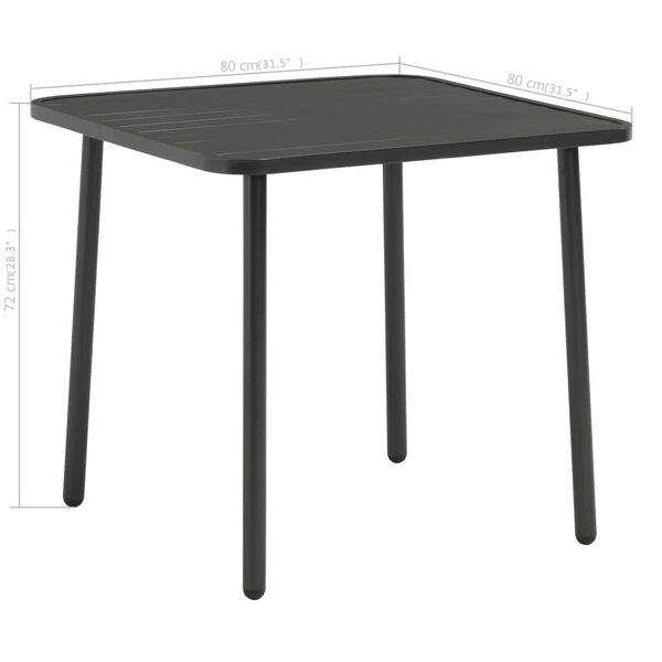 vidaXL 5 Piece Outdoor Dining Set Steel Dark Grey