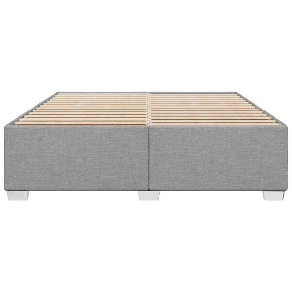 vidaXL Bed Frame without Mattress Light Grey King Fabric