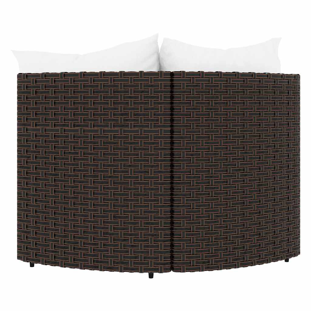 vidaXL Garden Corner Sofas with Cushions 2 pcs Brown Poly Rattan