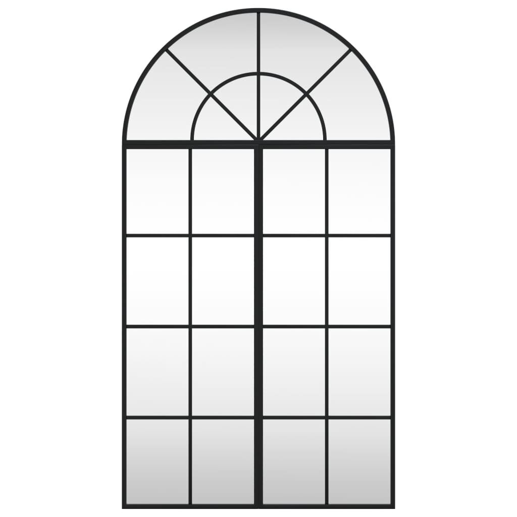 vidaXL Wall Mirror Black 60x110 cm Arch Iron