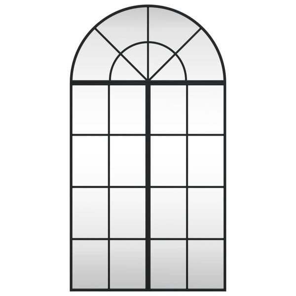 vidaXL Wall Mirror Black 60x110 cm Arch Iron