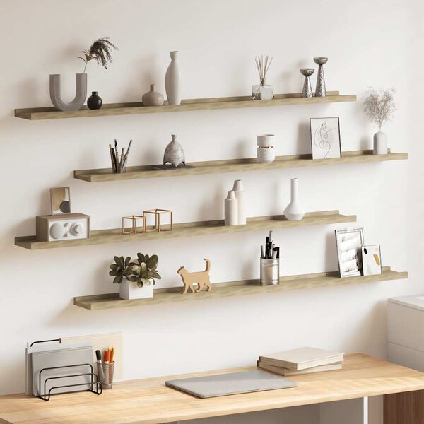 vidaXL Wall Shelves 4 pcs Sonoma Oak 115x9x3 cm