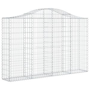 vidaXL Arched Gabion Basket 200x30x120/140 cm Galvanised Iron