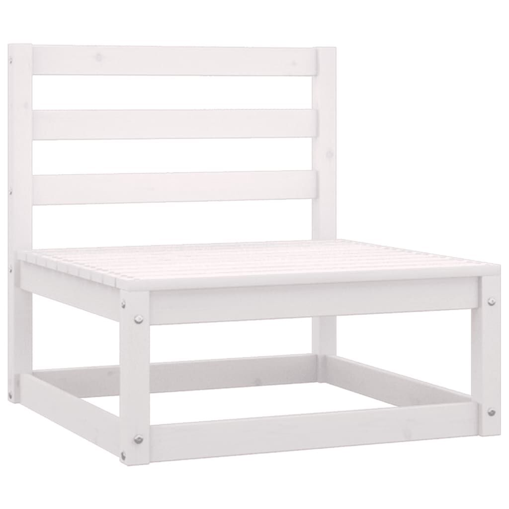 vidaXL 3 Piece Garden Lounge Set with Cushions White Solid Pinewood
