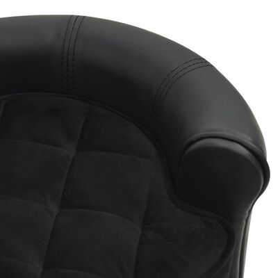 vidaXL Dog Sofa Black 48x48x32 cm Plush and Faux Leather