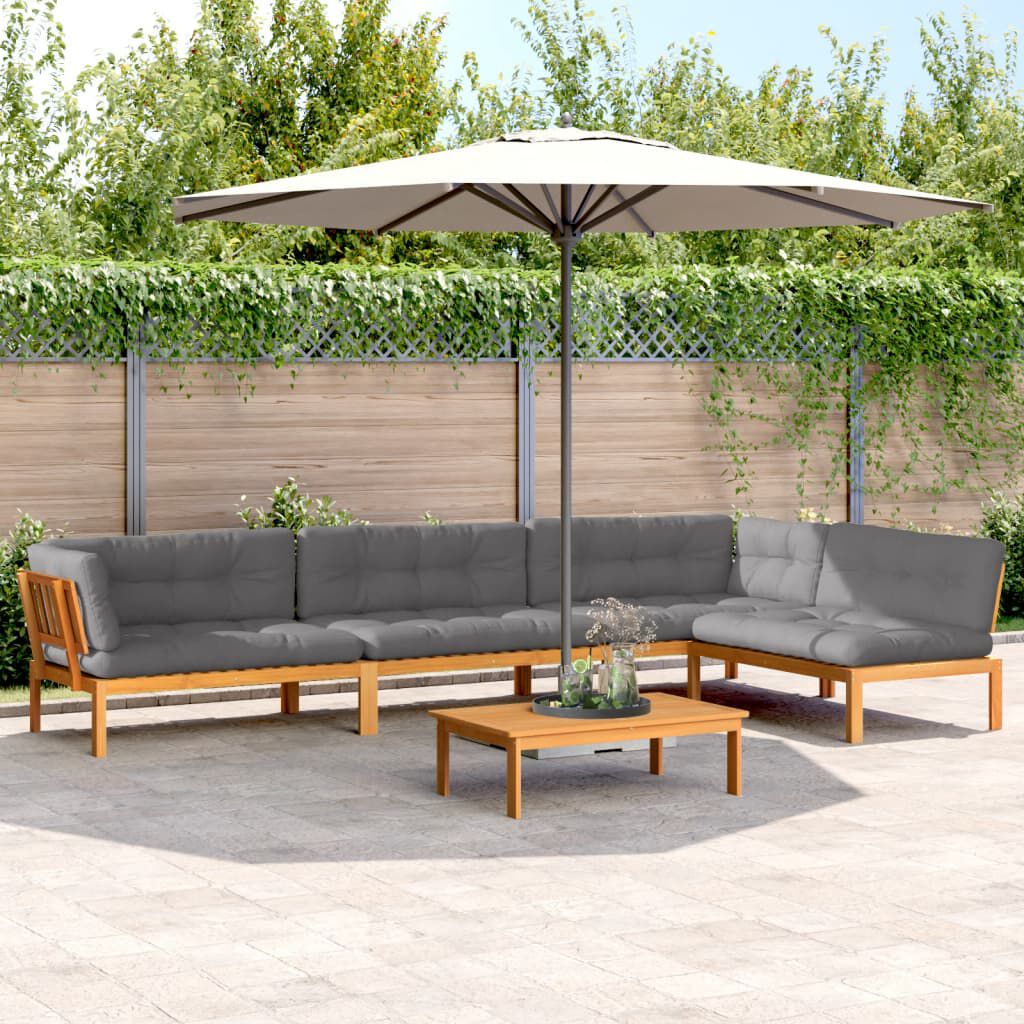 vidaXL 5 Piece Garden Pallet Sofa Set with Cushions Solid Wood Acacia