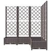 vidaXL Garden Planter with Trellis Brown 120x120x121.5 cm PP
