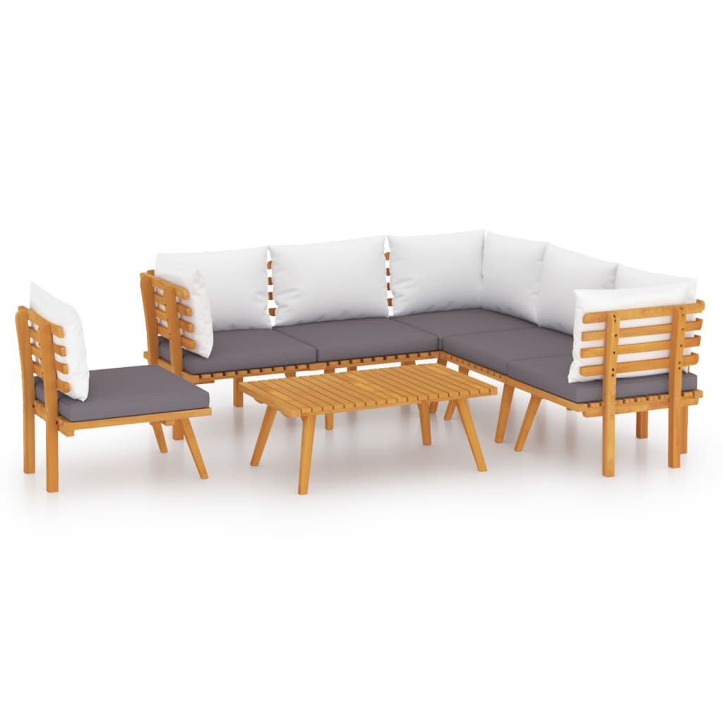 vidaXL 7 Piece Garden Lounge Set with Cushions Solid Wood Acacia