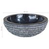 vidaXL Basin Marble 40 cm Black