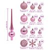 vidaXL 111 Piece Christmas Bauble Set Pink Polystyrene