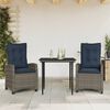 vidaXL 5 Piece Garden Dining Set with Cushions Grey Poly Rattan