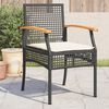 vidaXL Garden Chairs with Cushions 4 pcs Black Poly Rattan Acacia Wood