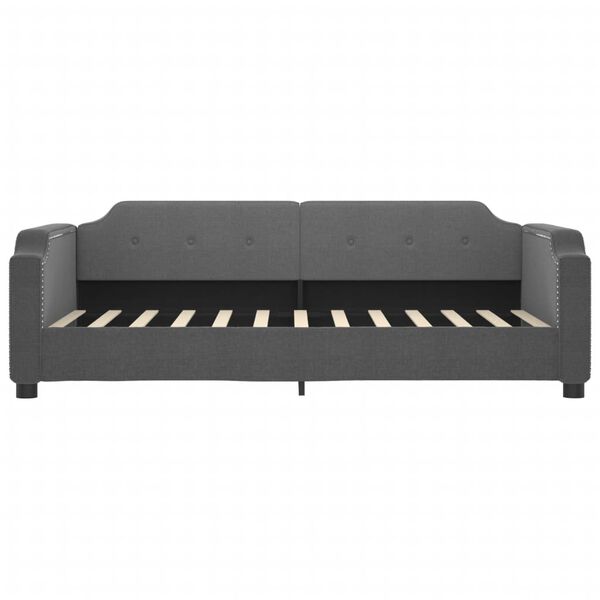 vidaXL Day Bed without Mattress Dark Grey 100x190 cm Fabric
