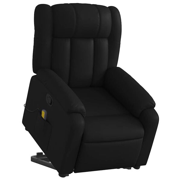 vidaXL Stand up Massage Recliner Chair Black Faux Leather