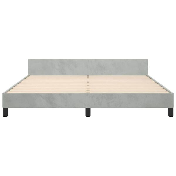 vidaXL Bed Frame without Mattress Light Grey 183x213 cm Velvet