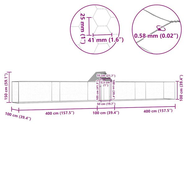 vidaXL Chicken Coop 9x1x1.5 m Galvanised Steel