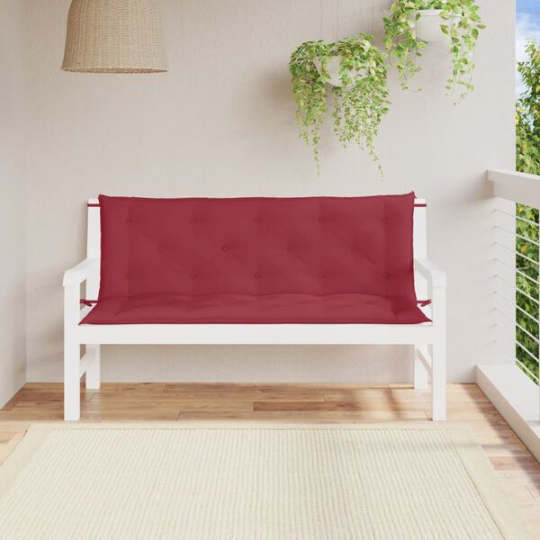 vidaXL Garden Bench Cushions 2pcs Wine Red 150x50x7cm Oxford Fabric