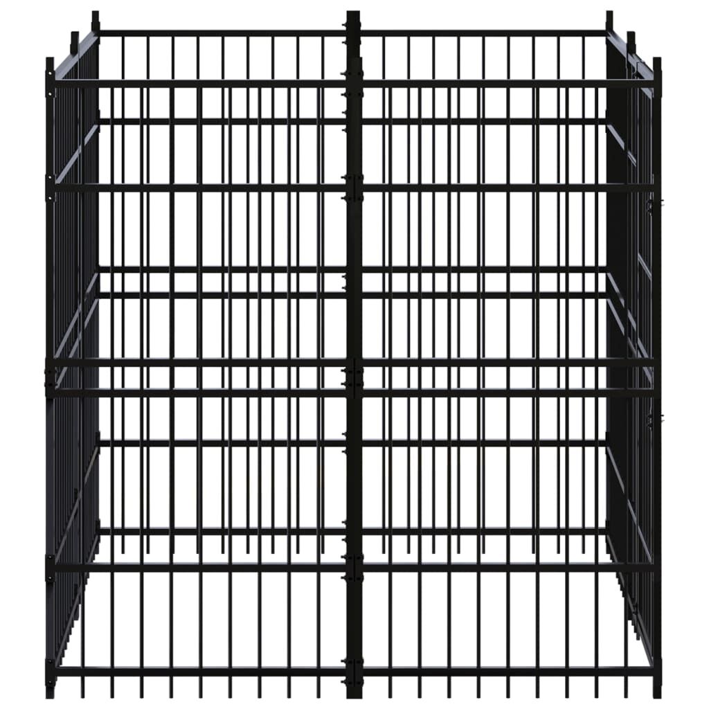 vidaXL Outdoor Dog Kennel Steel 3.69 m²