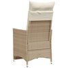vidaXL Reclining Garden Chairs 2 pcs with Cushions Beige Poly Rattan