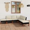 vidaXL 6 Piece Garden Lounge Set with Cushions Poly Rattan Black