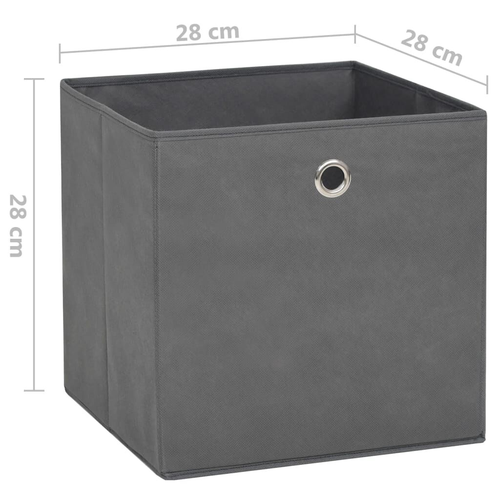 vidaXL Storage Boxes 4 pcs Non-woven Fabric 28x28x28 cm Grey