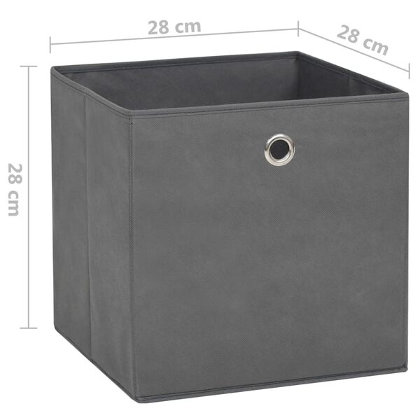 vidaXL Storage Boxes 4 pcs Non-woven Fabric 28x28x28 cm Grey