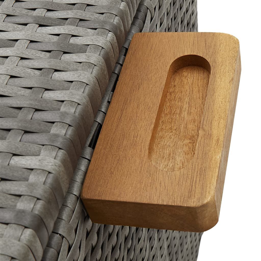 vidaXL Garden Storage Box Light Grey 120x65x61 cm Poly Rattan