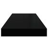 vidaXL Floating Wall Shelves 2 pcs High Gloss Black 60x23.5x3.8 cm MDF